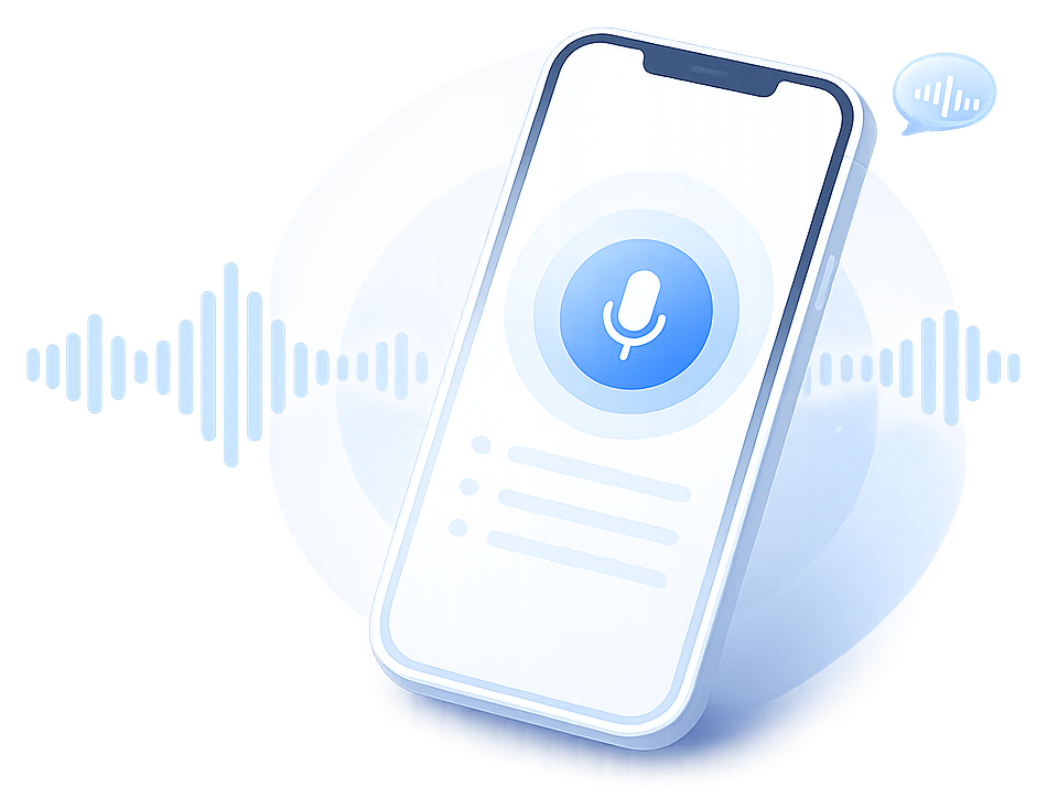 スマートフォンで記録書IIを音声入力するイメージ